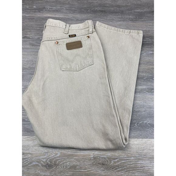 Wrangler Mens Cowboy Cut Jeans 36x30 Tan MWZ 1013MWZTN Vintage Cotton - Picture 1 of 7